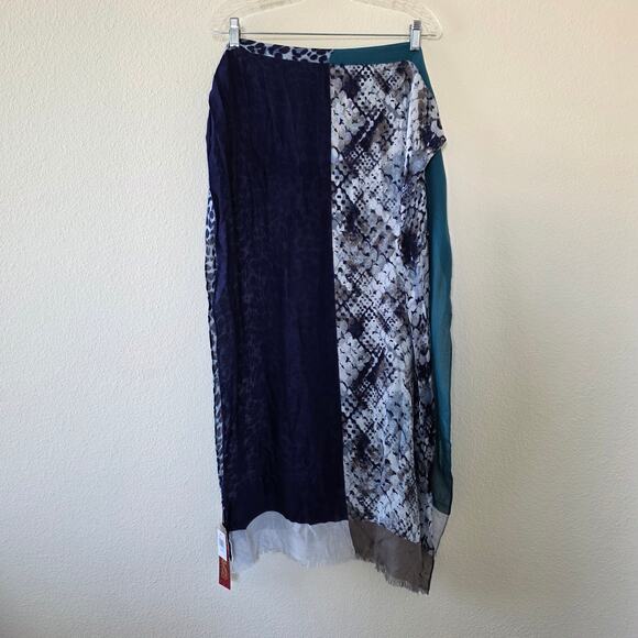 Carlos by Carlos Santana Teal Blue Leopard Snake Print Oblong Scarf Wrap NEW - Picture 7 of 7
